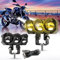 CO LIGHT Motorrad Zusatzscheinwerfer Nebelscheinwerfer Drei Linsen LED Arbeitsscheinwerfer 12V Drei Lichtmodi mit Kabelbaum 40W/Paar Für Offroad LKW Traktor