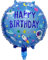 Happy Birthday Folienballon 45 cm, Runder Geburtstagsballon mit Astronauten und Raketen Design, Weltraum Motiv in Blau, Perfekt für Kindergeburtstage und Weltraum-Themenpartys
