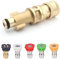Brass Pressure Washer Gun Adapter,Electric Power Washer Accessory Part,1/4Quick Connector,5 Nozzle Tips,Compatible with Bosch Portland, Ryobi, Greenworks, Husky,Short Replacement Wand for Foam Cannon