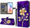 KEDBBAO Handyhülle für Samsung Galaxy A7 2018 Hülle Muster Klapphülle für Galaxy A7 2018 Leder Tasche Case Flip Magnet Motive Wallet Schutzhülle für Samsung A7 2018 Hüllen, Goldene Blüte