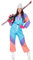 PARTY DISCOUNT NEU Damen Kostüm Retro-Skianzug, Gr. 38 - Inklusive praktischem Kleidersack