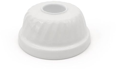 MEA-Living Kerzenhalter GUGELHUPF, Weiss, 7,5cm - Kleiner Kuchenform Kerzenständer aus Emaille für Stabkerzen, niedliche Deko Backform, Geschenkidee für Freundin