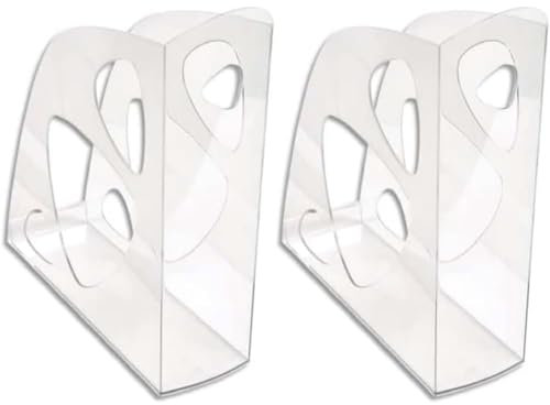 Exacompta - Réf. 18123D - Porte revue ECOMAG - Dimensions 24,8 x 7,7 x 25,7 cm - Classeurs à revues pour documents au format A4 et A4 maxi - Couleur Cristal (Lot de 2)