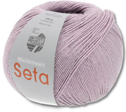 Frida's Wollhaus Lana Grossa 100 g Meilenweit 100 Seta Sockenwolle Merino Seide Garn 31 Farben (25 | Antikviolett)