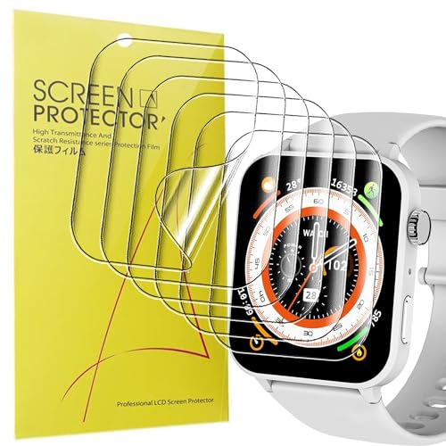 Blueshaweu Schutzfolie Kompatibel für R30 Pro 1,85'' Smartwatch, HD klar Flexible TPU Displayschutzfolie [6 Stück] für IOWODO R30 Pro/Blackview R30 Pro Smartwatch (transparent)