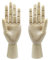 Tagtight 2 Stück Gelenkig Gliederhand Linke Rechte Hand Gliederpuppe Modell, Art Hand Mannequin, Gliederhand Holzhand Zeichenpuppe für Skizzen, Malerei und Anatomie-Studium