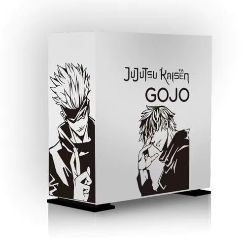 Anjinguang Anime Stickers for PC Case, Gojo Satoru/Ryomen Sukuna/Itadori Yuji/Kugisaki Nobara, Computer Case Decal, Waterproof, Easy Removable (Black and White)