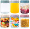 VORHOT 480ml Tarros de Cristal con Tapa Rosca, Juego de 6 Frascos de Vidrio Prueba de Fugas, Apilable Bote Cristal Avena Durante la Noche, Recipientes Mason Jar para Yogur, Mermelada, Ensalada