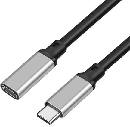 H.May USB C Extension Cable, Type-C USB 3.2 Gen 2(10Gbps) Male to Female Extender,4K@60HZ Fast Charge,for Data Transfer,Charging,Audio,Video Devices-Grey (0.2 meters)