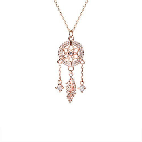 Feather Tassel Necklace Sterling Silver Clavicle Chain Rose Gold Ladies Necklace