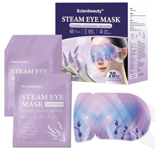 Scienbeauty Dampf-Augenmaske 20 Stück Lavendel Heizbar Einweg Augenmaske Wärmend Für dunkle Ringe, geschwollene Augen, trockene Augen