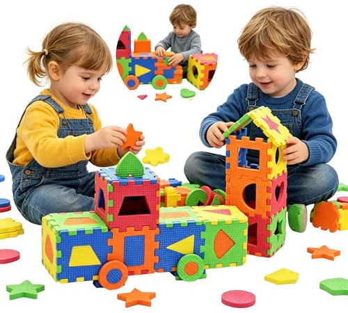 Puzzlematte für Kinder, 36 TLG Puzzle, Weiche Eva Moosgummimatte Teppiche der Zahlen 0 bis 9 und 26 Buchstaben (A-Z) für Kinder Baby CE-Zertifikat