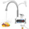 Rubinetto Miscelatore Elettrico con LED Display, 220V 3000W Rubinetto Lavello Girevole a 360°, Tankless Elettrico Rubinetto, Riscaldamento Istantaneo Scaldabagno per Cucina Bagno Campeggio