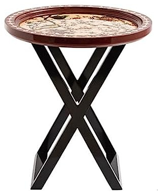 Couchtisch Kaffeetisch Beistelltisch mit bemalter Tischplatte, kleiner Beistelltisch, Akzenttisch for Wohnzimmer, Schlafzimmer, Balkon, Büro, moderner Beistelltisch aus Massivholz, Nachttisch, Heimdek