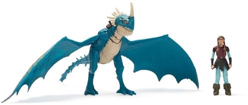 Dreamworks Dragons - How to Train Your Dragon - Pack Dragon + Viking Astrid & Tempête - Figurine Tempête Articulée 25 Cm Et Son Dresseur Viking 10 Cm - Mouvements Réalistes - Jouet Enfant 4 Ans Et +