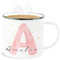 Emaille Becher Blechbecher - Tasse - Individuell gestaltbar mit Initialbuchstabe und Name | Geschenk mit Anfangsbuchstabe und Name frei wählbar - 300 ml - Weiß Silber - buchstaben blech initialen