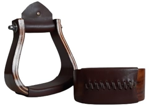 Craft Colt Hölzerne breite Western-Leder-Steigbügel, Holzglocken-Sattel-Steigbügel (Größe:5.1 cm)