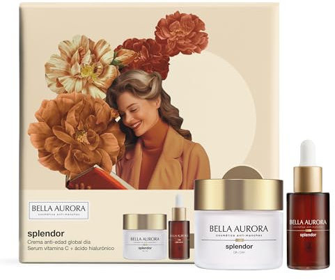BELLA AURORA - Pack Antiedad Splendor, Crema Día 50 ml + Sérum 30 ml con Vitamina C y Ácido Hialurónico, Tratamiento Antiedad, +50 Años, Efecto Lifting, Reparador y Antioxidante