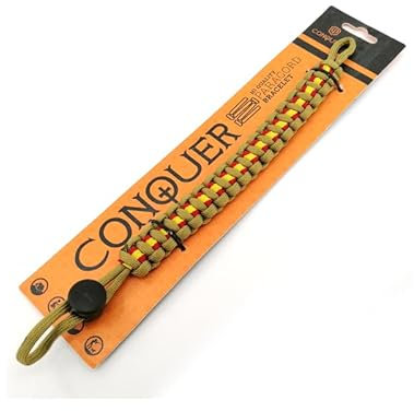 Pulsera de Paracord Tan con Interior Rojo y Amarillo Bandera España, Marca Conquer