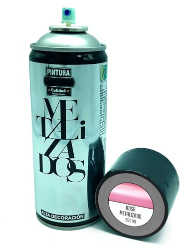 Acan Tradineur - Bote de Pintura en Spray - Fabricado en España - Ideal para Cualquier Superficie, Madera, Metal, Cartón, Piedra o Cerámica - Capacidad de 200 ML - Rosa Metalizado