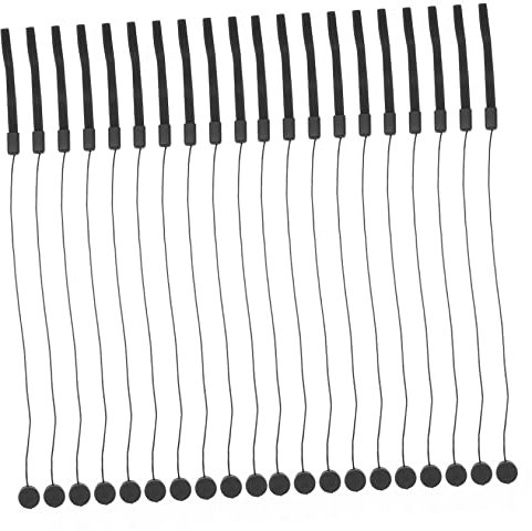 PHENOFICE 20pcs Camera Lens Cap Leash Keeper Anti-lost Ropes for Camping Hiking Cycling Travel Black