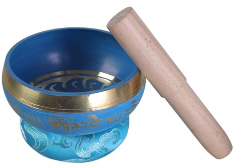 Ensemble de bols chantants bouddhistes tibétains bleus du Népal