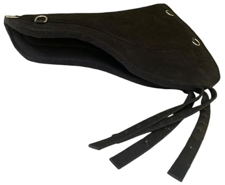 Bareback Schabracke – Englisch – rutschfeste Oberseite aus Wildleder und Unterseite aus Wollfilz – konturierte Pferde-Sattelunterlage mit Widerristentlastung – langlebige Nähte – Edelstahl-D-Ringe