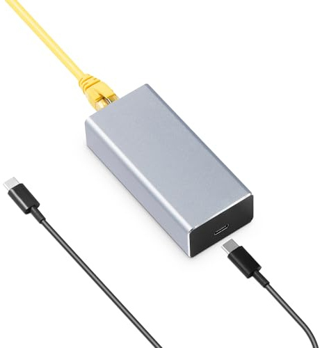 MokerLink Gigabit PoE zu Typ-C-Konverter, Ausgang USB C 5V/3A oder 9V/2,22A, Max 22W, IEEE802.3af/at 100/1000 Mbit/s PoE-Eingang, PD-Ladefunktion und Netzwerk für Tablets/Smartphones/Laptops