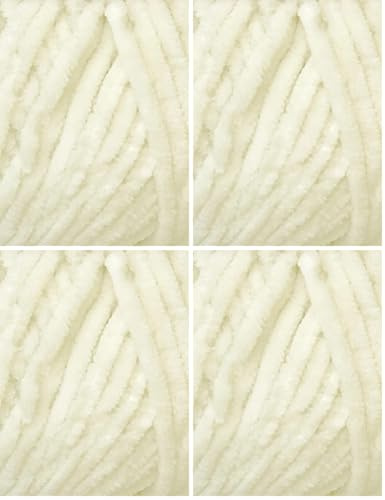 King Cole Yummy Chunky Supersoft Knitting Yarn 100g Cream 2223 (Pack of 4)