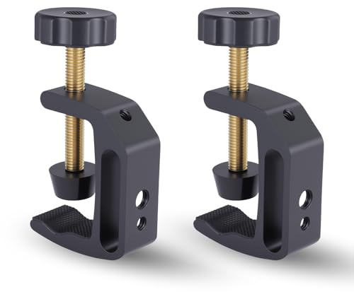 OTraki Lot de 2 Pinces en C Alliage d'Aluminium Serre-Joints en C avec Des Trous de Vis de 1/4'' et 3/8'', Pince à Vis Réglable 0-45mm pour le Travail du Bois, le Soudage, les Travaux Manuels