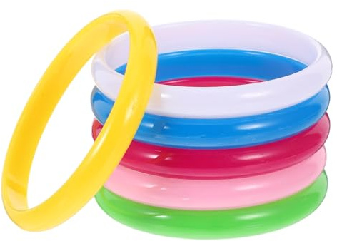 HOOTNEE 6 Stück Bunte Armreifen aus Kunststoff Bonbonfarbene Armbänder Modische Plastik Armreifen als Gastgeschenk für Kindergeburtstage