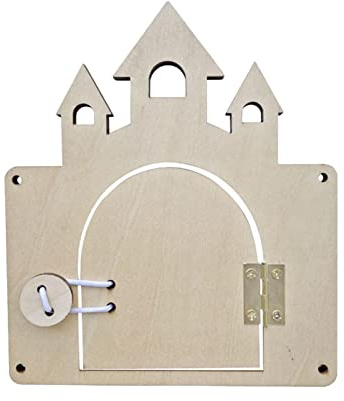 LeeQinersw Busy Board Material Holz Lernhilfe Motorikspielzeug Puzzle Sensorikbrett für Kinder Vorschule Geburtstagsgeschenk Bastelparty, Taste