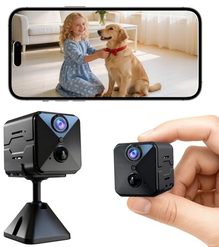 javiscam Fully Upgraded 4K Hidden Camera Mini Spy Camera, 2.4GHz WiFi Indoor Cam, 2800mAh Long-Lasting Battery, Motion Detector/Night Vision/SD & Cloud Storage For Security