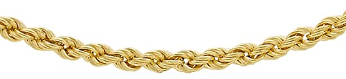 CARISSIMA Women's 9ct Yellow Gold Hollow 40 Rope Chain Necklace of Length 51cm/20