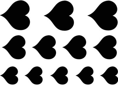 plot4u Herzen Wandtattoo Set gefüllt schwarz