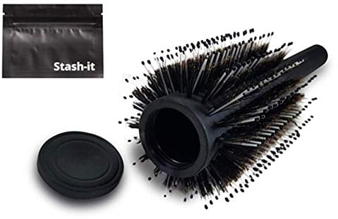 Haarbürste mit Geheimfach, mit geruchsneutralem Beutel von Stash-it – geheimer Deckel an der Bürste um Wertsachen zu verstecken!