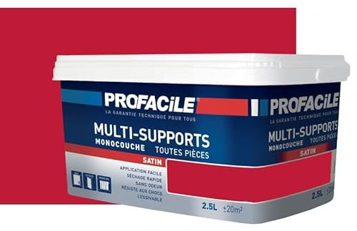 PROFACILE Peinture intérieure multi-supports, satin, murs, plafonds, boiseries, radiateurs, sans odeur, plusieurs teintes 2.5 litres
