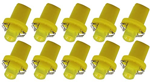 Taben – Lot de 10 ampoules LED B8.5D COB-1SMD 12 V pour tableau de bord de voiture, tableau de bord, tableau de bord, lumière clignotante blanche