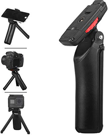 LENSGO L311 - Mini treppiede, portatile da tavolo, con supporto per treppiede, con vite da 1/4, clip universale per telefono cellulare, supporto GoPro per smartphone Android, iPhone, Canon Nikon DSLR
