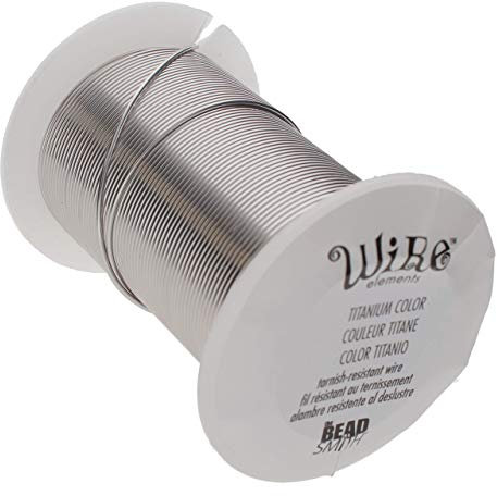 The Beadsmith Wire Elements 20-Gauge Lacquered Tarnish-Resistant Copper Wire for Jewelry Making, 15 Yard, 13.72 Meter Spool (Titanium Color)