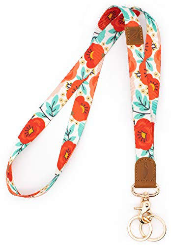 POCKT Schlüsselband für Schlüssel, Schlüsselband, Schlüsselband für Damen und Herren, cooles Umhängeband für Schlüssel, börsen und Ausweishalter | Poppy