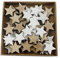 Holz Sterne - Weihnachten - Streudeko - 2-farbig Sortiert - matt, lackiert - Creme/weiß - 1VE = 48 Stück - je ca. 2,2 cm - L66661