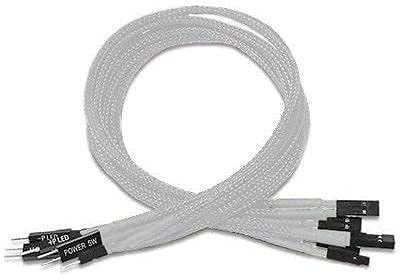 Shakmods Front Panel Sleeved Power Reset HDD LED Speaker Extension Cable 30cm (White)