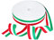 PandaHall 45,7 m italienisches Streifenband, rot, weiß, grün, Band, 30 mm, handgefertigt, patriotisch, bunt, italienische Dekoration, für Weihnachten, Urlaub, Neujahr, Party, Geschenkverpackung