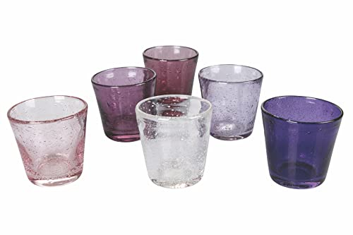 Villa d'Este Home Tivoli Cancun Provence Set aus 6 Likörn aus mundgeblasenem Glas, 70 ml