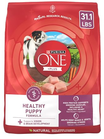Purina ONE Plus Healthy Puppy Formula High Protein Natural Dry Puppy Food with added vitamins, minerals and nutrients - 31.1 lb. Bag