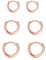 Creolen Silber 925 Klein Set für Damen Mädchen - 3 Paar Helix Piercings Rosegold Ohrringe für Damen Herren - Nase Lippenringe 8mm 10mm 12mm