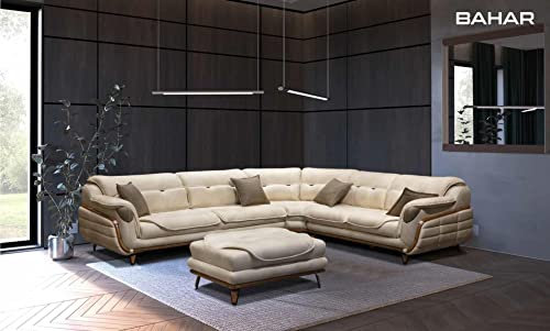 JV Möbel Luxus Ecksofa L-Form Garnitur Textil Sitz Wohnzimmer Polstermöbel Ecke Sofa Neu