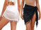Aiseyi Sarong - Falda de playa para mujer, grande, gasa, 2 unidades, con flecos, color negro y blanco, negro y blanco, Talla única