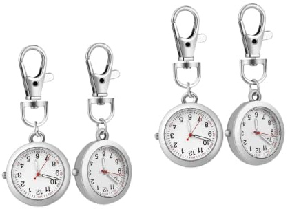 NUOBESTY 4stücke Schlüsselanhänger Taschenuhren Für Leuchtende Zeiger Einfaches Design Mit Schlüsselring Für Ärzte Und Pflegekräfte Tragbar Und Praktisch